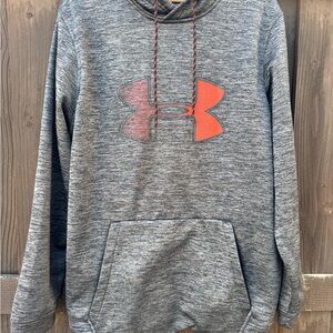 Under Armour Men's Heather Gray Sweater with Red Logo